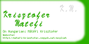 krisztofer matefi business card